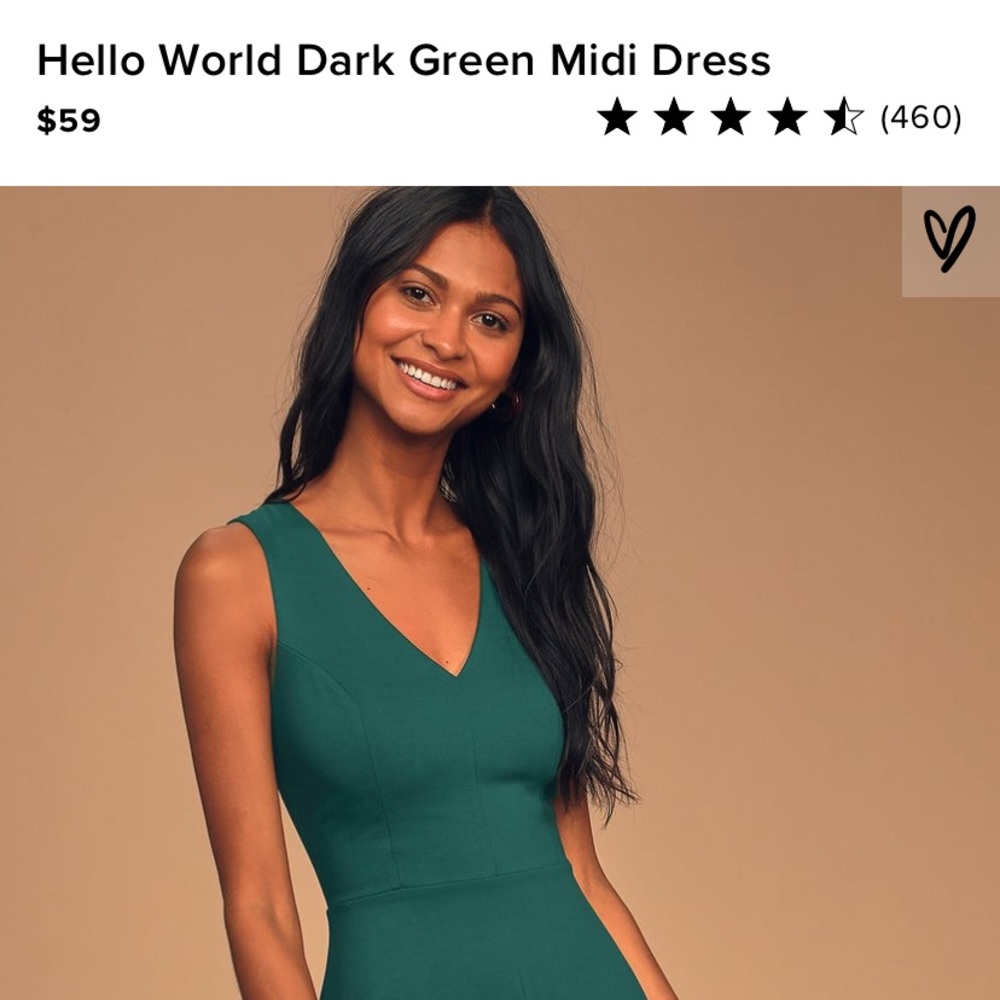 Lulus dark green midi dress